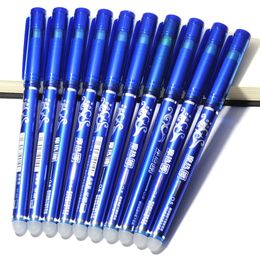 Balpennen 10 PCS 05mm Schrijven Penpunt Staaf Uitwisbare Pen Wissen Blauw Zwart Inkt Refill School Student Briefpapier kantoorbenodigdheden 230707