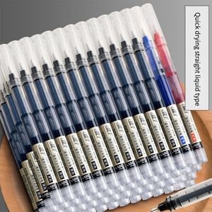 Stylos à bille 12 couleurs QuickDrying Gel Pen Set School Office Journals Dessin Art Marqueurs Straight Liquid Rollerball Rolling Ball 230523