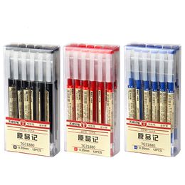 Balpennen 12 PcsSet Stijl Gel Pen 035mm Zwart Blauw rood Inkt Maker School Kantoor student Examen Schrijven MUJI 230608
