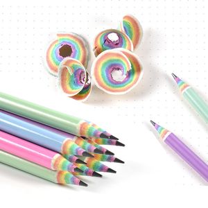 Ballpoint Pens 12 Rainbow Paper Potlood Set Kinderschriften en schilderen HB Professional art Sketch Comic Pen Office School Sprogramma's 230817