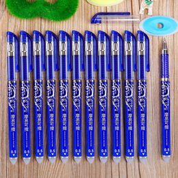 Ballpoint Pens 12 stks / doos Luxe Wissende Pen Set 0.5mm Blauw Zwarte Inkt voor Schoolbenodigdheden Student Writing Examenkantoorbehoeften
