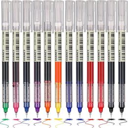 Bolígrafos 12 piezas Juego de bolígrafos de gel Oficina escolar Libro para colorear para adultos Revistas Dibujo Garabatos Marcadores de arte Rollerball líquido recto 040300 231113