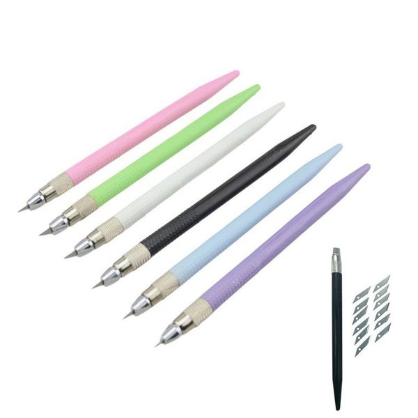 Stylos à bille 1PC Hobby Couteau Avec 12pcs Lames De Rechange Stylo De Gravure Sculpture Artisanat Outil Scrapbooking Papeterie Fournitures Scolaires Enfants Cadeau