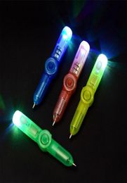 Balpennen 1 ST LED Kleurrijke Lichtgevende Spinning Pen Rolling Balpen Leren Kantoorbenodigdheden Willekeurige Kleur6555327