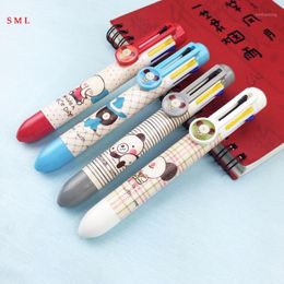 Ballpoint Pens 1pcs Koreaans briefpapier kleurrijke pen multifunctionele pers 8 in 1 kleuren inkt kinderen cadeau Canetas schoolbenodigdheden zakka1