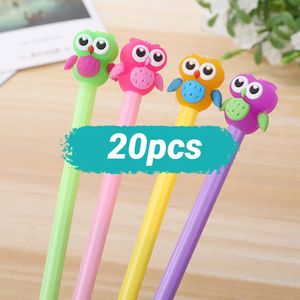 Stylos à bille 20 pièces mignon hibou Gel stylo corée du sud dessin animé eau étudiant Kawaii fournitures scolaires pour matériel d'écriture Escolar 230927