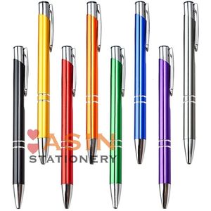 Ballpoint Pens 20pcslot Customize promotion ballpoint pen metal ball pen support print advertising wholesale personalized metal pen 230505