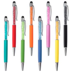 Ballpoint Pens 20pcslot Customized Crystal Ballpoint Pen Creative Stylus Touch Pen 26 Colors Writing Ballpen Stationery Office School Supplies 230412