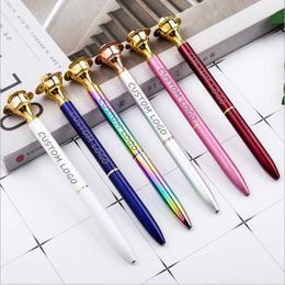 Stylos à bille 2 pièces créatif or doré Rose stylo huilé métal publicité cadeau Logo personnalisé école bureau papeterie en gros