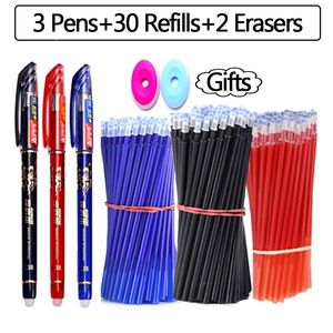 Stylos à bille 35 Pcsset Kawaii stylos effaçables mignon gel école écriture papeterie pour cahier scholl fournitures stylo bureau art 230523