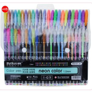 Bolígrafos 48 Bolígrafos de gel de color Conjunto de brillo para niños Rotulador Color DIY Po Álbum Resalte Pastel Cuenta de mano Lindos suministros estacionarios 230503
