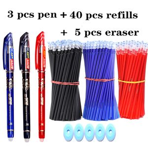 Ballpoint Pens 48 PCS Wisbare gel set gum voor het schrijven van kawaii briefpapier wasbare handgreep pen spinnen schoolbenodigdheden 230523