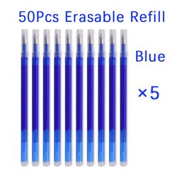 Stylos à bille 50 pcsset 07mm effaçable stylo recharge tige magique gel bleu noir encre 8 couleur bureau papeterie fournitures d'écriture 231113