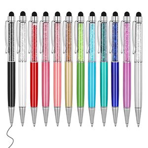 Balpennen 50 stks/partij Kristal Metalen Balpen Mode Creatieve Stylus Touch voor Schrijven Briefpapier Kantoor School Gift Gratis Custom 230609