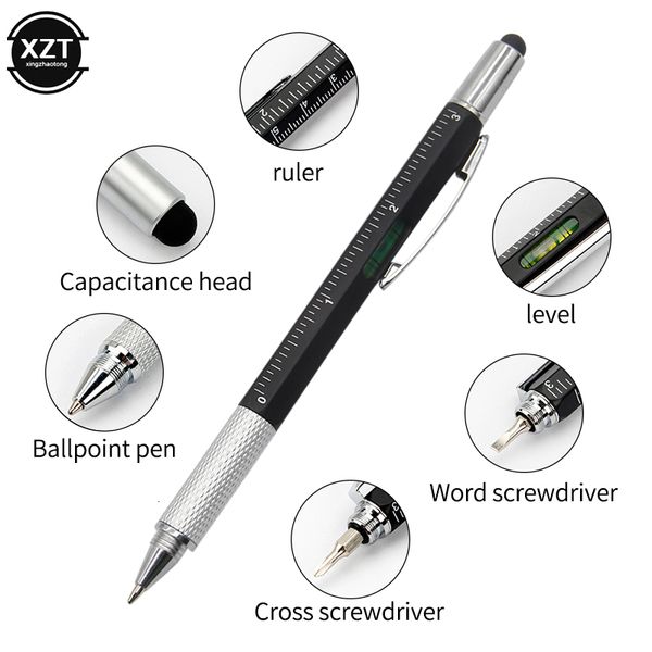 Stylos à bille 7 en 1 stylo multifonction avec outil de poche moderne mesure règle technique tournevis écran tactile stylet niveau à bulle 230503