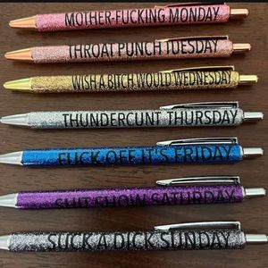 Balpennen 7Pcsset Student Fun Glitter Pen Dagelijks Gel Huiswerk Maken Kantoor School Briefpapier Levert 230807