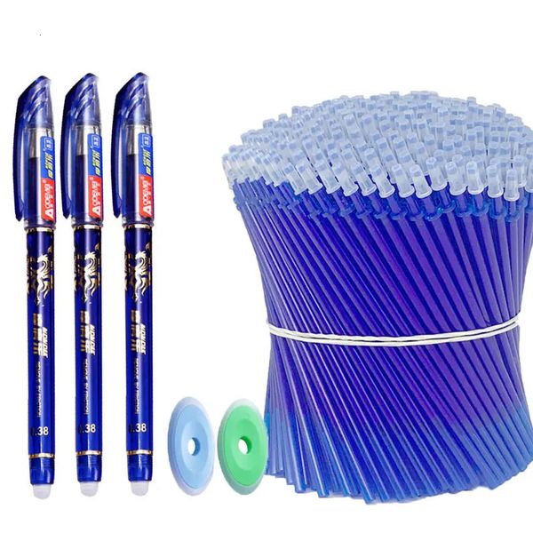 Bolígrafos 85 PCS Juego de bolígrafos de gel borrables 05 mm Azul Negro Pluma de fricción para escribir Suministros de oficina escolar Kawaii Papelería coreana linda 231113