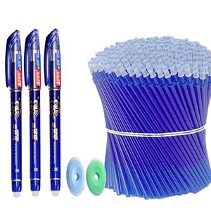 Ballpoint Pens 85PCSSet Wisbare gel 05 mm Blueblack Inkt vullen Rod Washable Handschap Schrijfkantoor Kawaii Stationery 230503