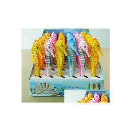 Balpennen Dier Oceaan Vis Creatief Sea Horse Pen Terug naar School Feest Evenement Cadeau Gunst Studentenprijs Zwart Blauwe Inkt 0.7Mm Dro Dh8Sq