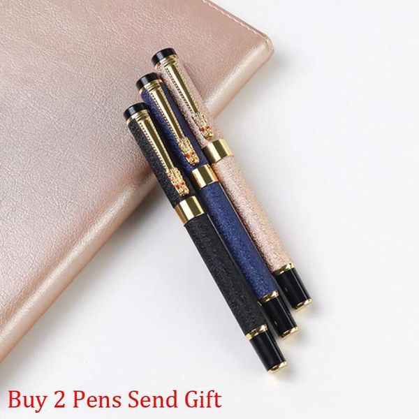 Bolígrafos Llegada Marca Dragon Crystal Full Metal Roller Pen Oficina Negocios Hombres Firma Comprar 2 Enviar regalo