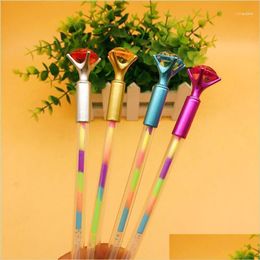 Ballpoint Pens Ballpoint Pens 1 stks Diamantkop Crystal Pen Concert Rainbow Stationery Gift School Office Supply11 Drop Delivery Bus DH2AE