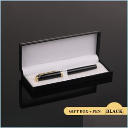 Bolígrafos Bolígrafos Bolígrafo de metal Juego de regalo 0 5 Mm Negro Lujo Logotipo personalizado Bola de publicidad para la escuela Papelería para estudiantes Offi Dhsi8