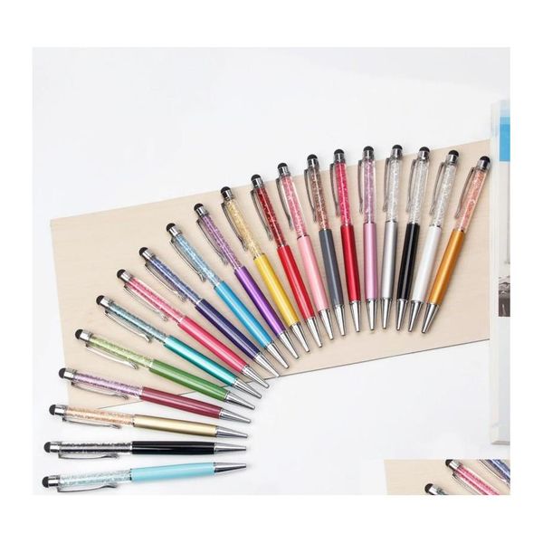 Stylos à bille Colorf Stylo à bille amovible pour étudiants Employé de bureau Fournitures d'écriture Porte-plume en acier inoxydable Cristal Durable 1 35G Otgi2