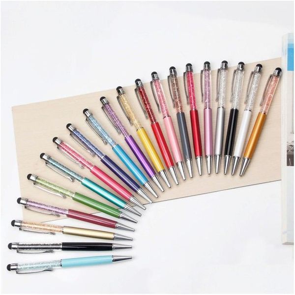 Stylos à bille Colorf Stylo à bille amovible pour les étudiants Employé de bureau Fournitures d'écriture Porte-plume en acier inoxydable Cristal Durable 1 35G Dhuj6