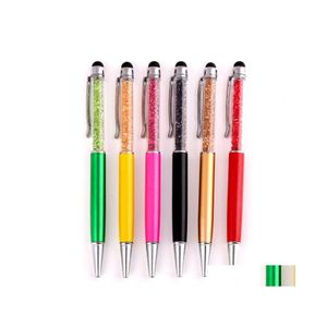 Bolígrafos Crystal Pen Fashion Creative Stylus Touch para escribir Papelería Oficina Escuela Banquete de boda Regalo Drop Deliv Homefavor Dhcb8