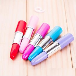 Balpoint pennen schattige lippenstift balpunt kawaii candy color plastic pen nieuwheid item briefpapier 5 kleuren dhs drop levering office sch dhaoj