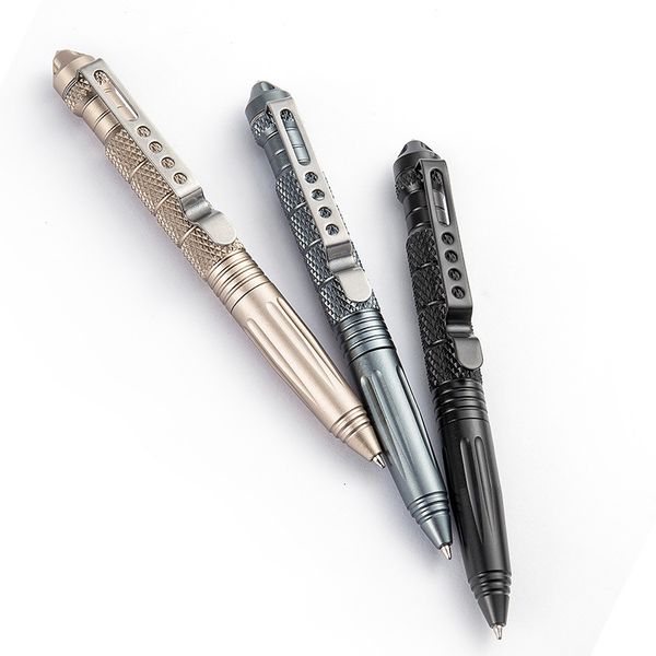 Stylos à bille Défense Tactique Stylo Poche Aviation Aluminium Antidérapant Militaire Autodéfense Militaire Stylo Brise Verre Antidérapant Survie Kit 230727