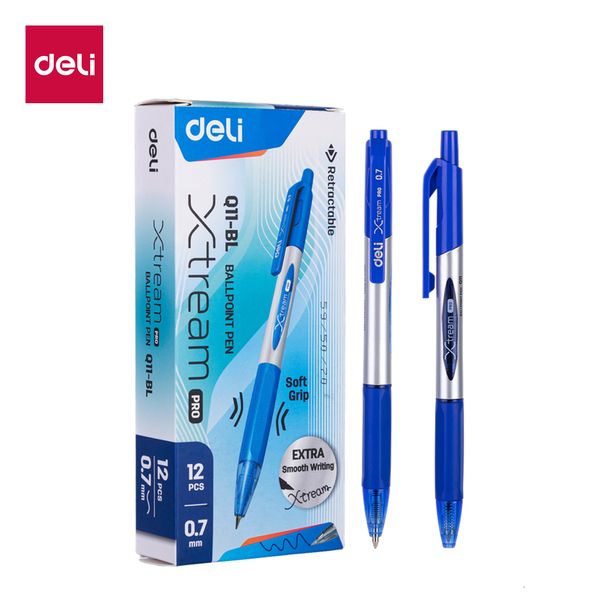 Ballpoint Penns Deli Smooth Pen Low Viscosity Ink Recharge Signer 07mm Black Blue Office School Writing Tools Stationery Ball Q10 230608