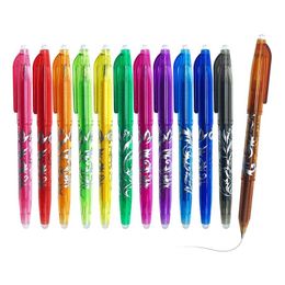 Stylos à bille Stylos à gel effaçables - 12 pièces stylos effaçables à la chaleur pour tissu 0,5 mm stylo à bille roulant à pointe fine pour enfants étudiants adultes 230821