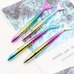 Ballpoint Pennen Fashion Kawaii Colorf Mermaid Student Writing Gift Novely Pen Stationery School Office Supplies W0008 Drop Delivery DHG4Q