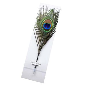 Ballpoint Pens Feather Pen Kleur Inkt Stationery Peacock Feathers Vorm voor individualiteit Student Kerstverjaardag Geschenk 11 inch DRO DHI2Y