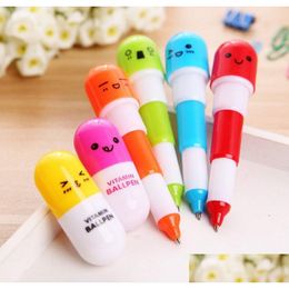 Stylos à bille Fortunato Pill Pen - Capse télescopique avec expressions par Creativo Regalo Cadeau amusant pour les amoureux Drop Delivery Office Sc Dhk5M