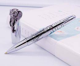 Balpen Pennen Fuliwen Rollerball Pen Olifant Hoofd op GLB, Delicate Silver Signature Pen, Smooth Refill Business Office Home School Lever