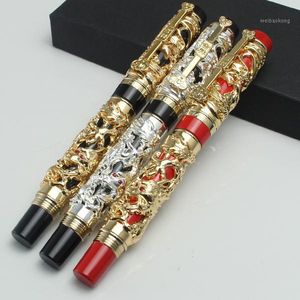 Ballpoint Pens Jinhao De nieuwste ontwerpdraak en Phoenix Silver Gray Golden Rollerball Pen Hoge kwaliteit Verkoop geschenken Gift Pens1