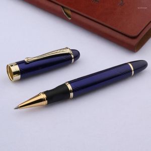 Stylos à bille JinHao X450 Métal Stylo À Bille Spirale Bleu Papeterie Bureau Fournitures Scolaires Encre Dorée Roller