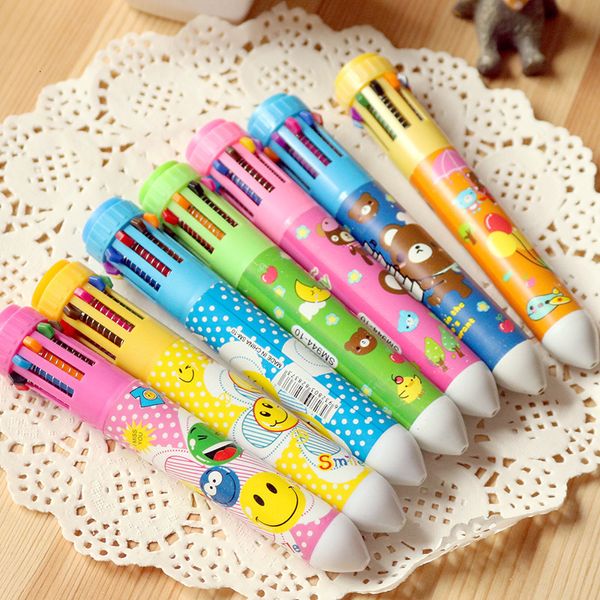 Stylos à bille Jonvon Satone 15 Pcs Animaux De Bande Dessinée Dix Stylos De Couleur Stylo À Bille De Couleur Stylo À Bille En Gros Papeterie Fournitures Scolaires 230609