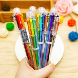 Ballpoint Pens Jonvon Satone 20 stks Ball Point Pen Marker Korea Creative Stationery Pen 6 Kleur In 1 Ballpoint Color School Supplies For Kid 230412