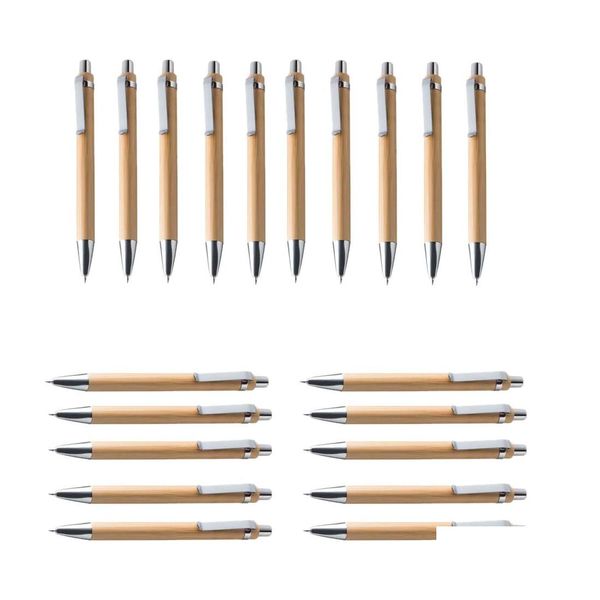 Stylos à bille Ensembles de stylos Luffa Misc. Quantités Instrument d'écriture en bois de bambou 20 Set Drop Delivery Office School Business Industrial Dhfsz