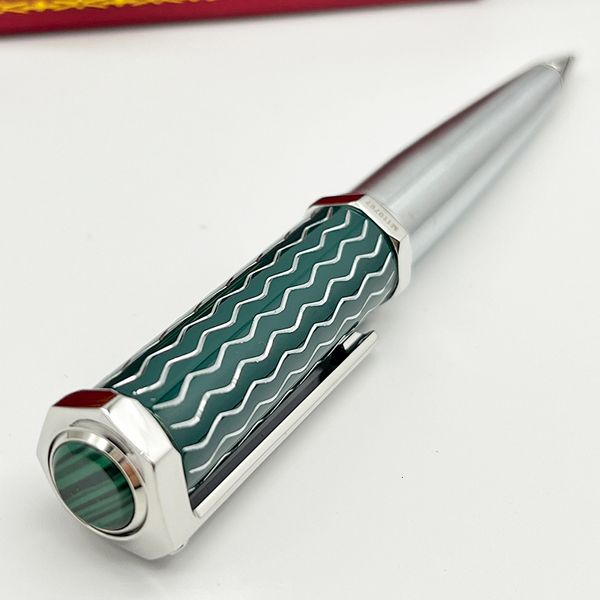 Stylos à bille Stylo à bille de luxe Octogone Motif de vague verte de haute qualité avec boîte rouge Top cadeau 230827