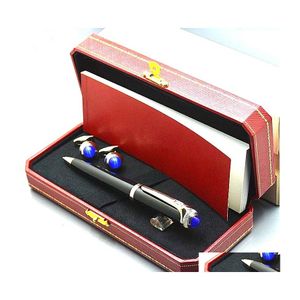 Stylos À Bille De Luxe Cadeau De Noël Chariots De Stylo Branding Métal Bureau Écriture Balle Peut Sélectionner Avec Homme Chemise Boutons De Manchette Et Original B Dhecj