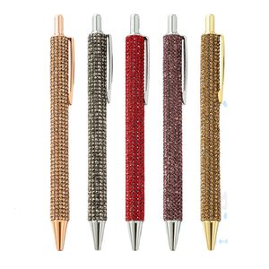 Balpennen Luxe Pen voor Schrijfpers Intrekbare Meisje Student Leraar Briefpapier Groothandel Crystal Ball Point 230626