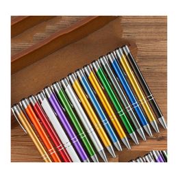 Stylos à bille Métal Presse Stylo Mode Durable 1.0Mm École Bureau Fournitures D'écriture Publicité Personnaliser Cadeau D'affaires Drop Deliver Dhypq