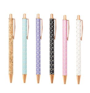 Stylos à bille stylo à bille rétractable en métal encre noire pointe moyenne 1mm fournitures de bureau cadeaux pour mariage XBJK21126581104