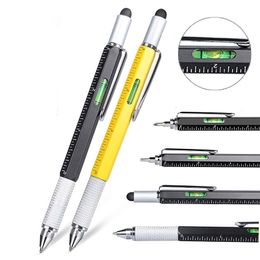 Ballpoint Pens Multifunction Metallic Pen Modern handheld Tool Meet Technische liniaal schroevendraaier Touchscreen Stylus Spirit Niveau 230816
