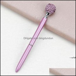 Stylos à bille NewCristal Element Roller Ball Pen Big Diamond Gem Fournitures de bureau de mariage Cadeau 11 couleurs RRE12292 Drop Delivery Scho OTCN8