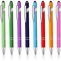 Ballpoint Pens Pen met stylus tip zwarte inkt 2 in 1 metaal 0 mm middelpunt gladde regenboog colorf rubberen voor touchscreen mxhome amecr